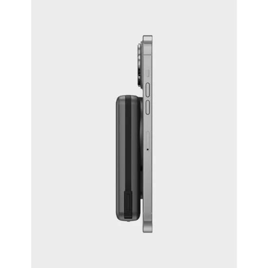 ENERGEA MAGPAC PRO, 10000MAH MAGSAFE COMPATIBLE POWER BANK WITH BUILT-IN CABLE AND STAND